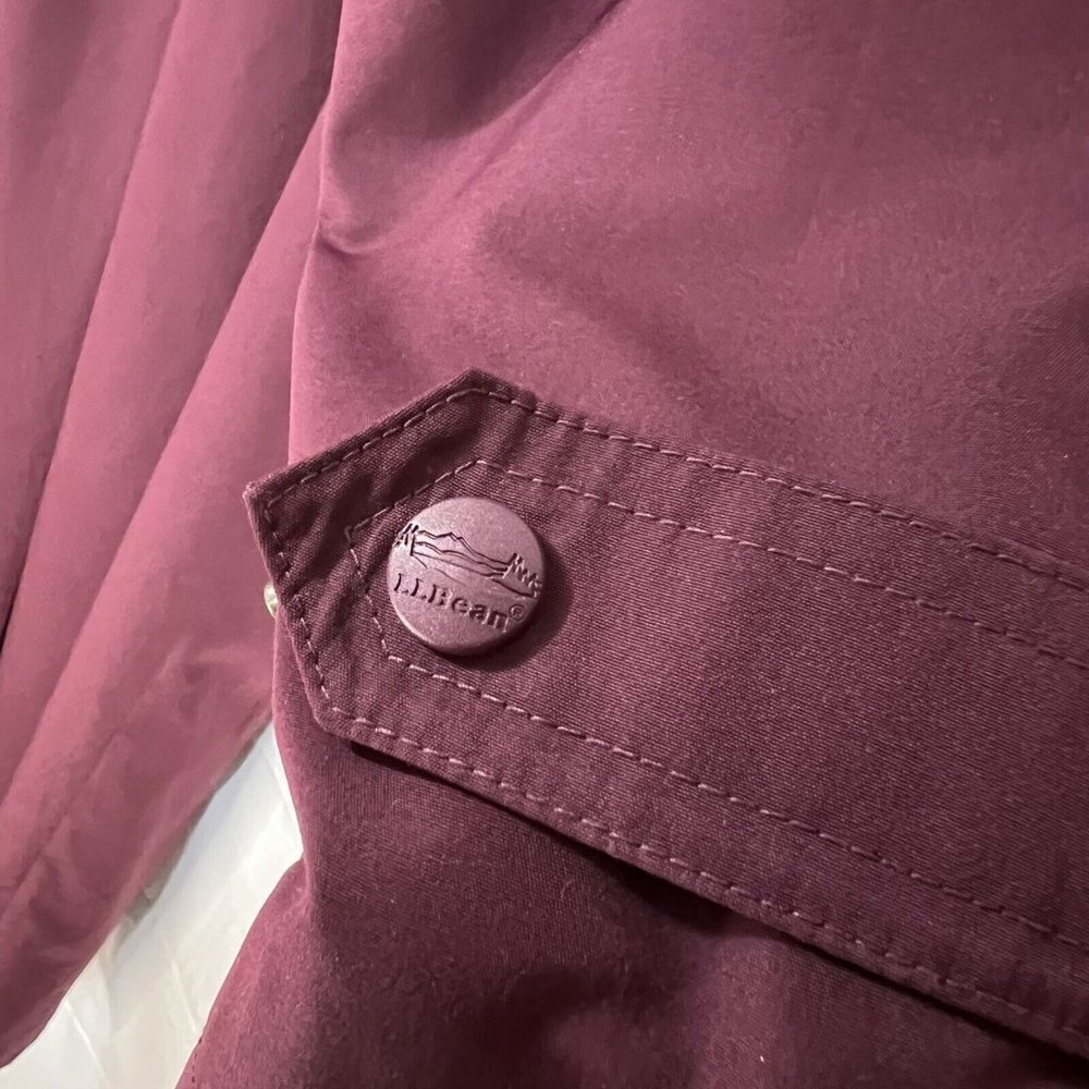 L.L. Bean Women's Long Trench Coat in Plum - Picture 4 of 13